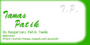 tamas patik business card